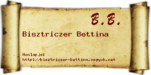 Bisztriczer Bettina névjegykártya