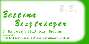 bettina bisztriczer business card